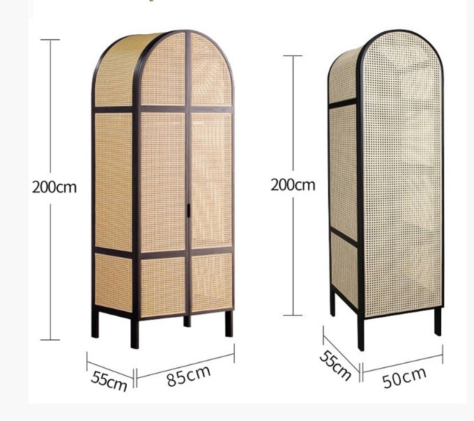 Melisa Rattan Wardrobe, Oak, Solid Wood-Weilai Concept-Weilai Concept
