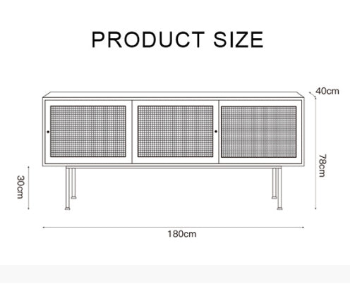 Cement Sideboard / TV Stand, Light Oak-Weilai Concept-Weilai Concept