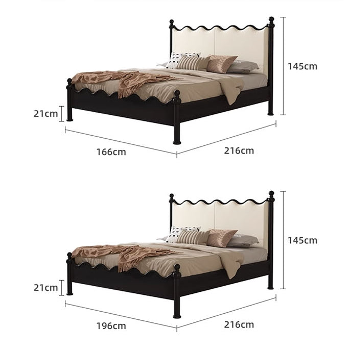 Roberta King Size / Super King Bed, Cream & Black-Weilai Concept-Weilai Concept