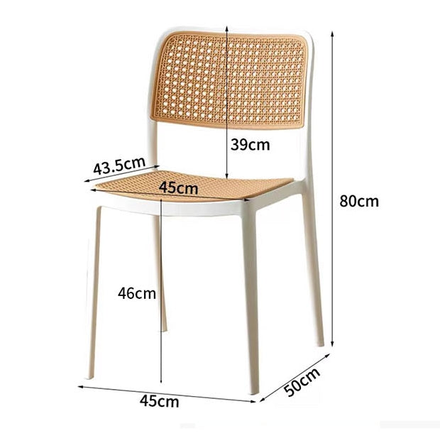 Ann Rattan Style Dining Chair, Plastic-Weilai Concept-Weilai Concept