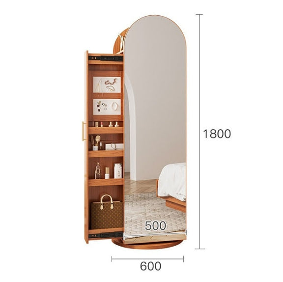 Rotatable Coat Rack, Wardrobe, Storage Rattan Oak-Weilai concept-Weilai Concept