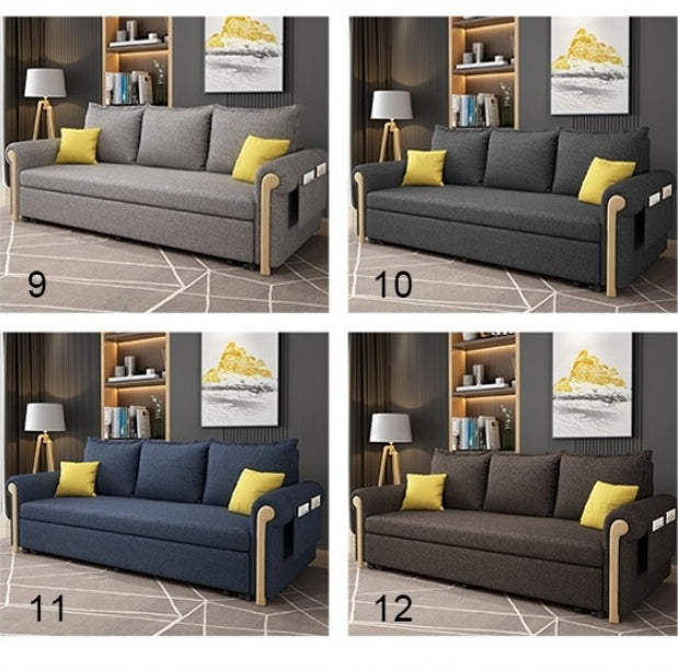 Braylene Two Seater Sofa Bed, Linen-Sofas-Weilai Concept-Weilai Concept