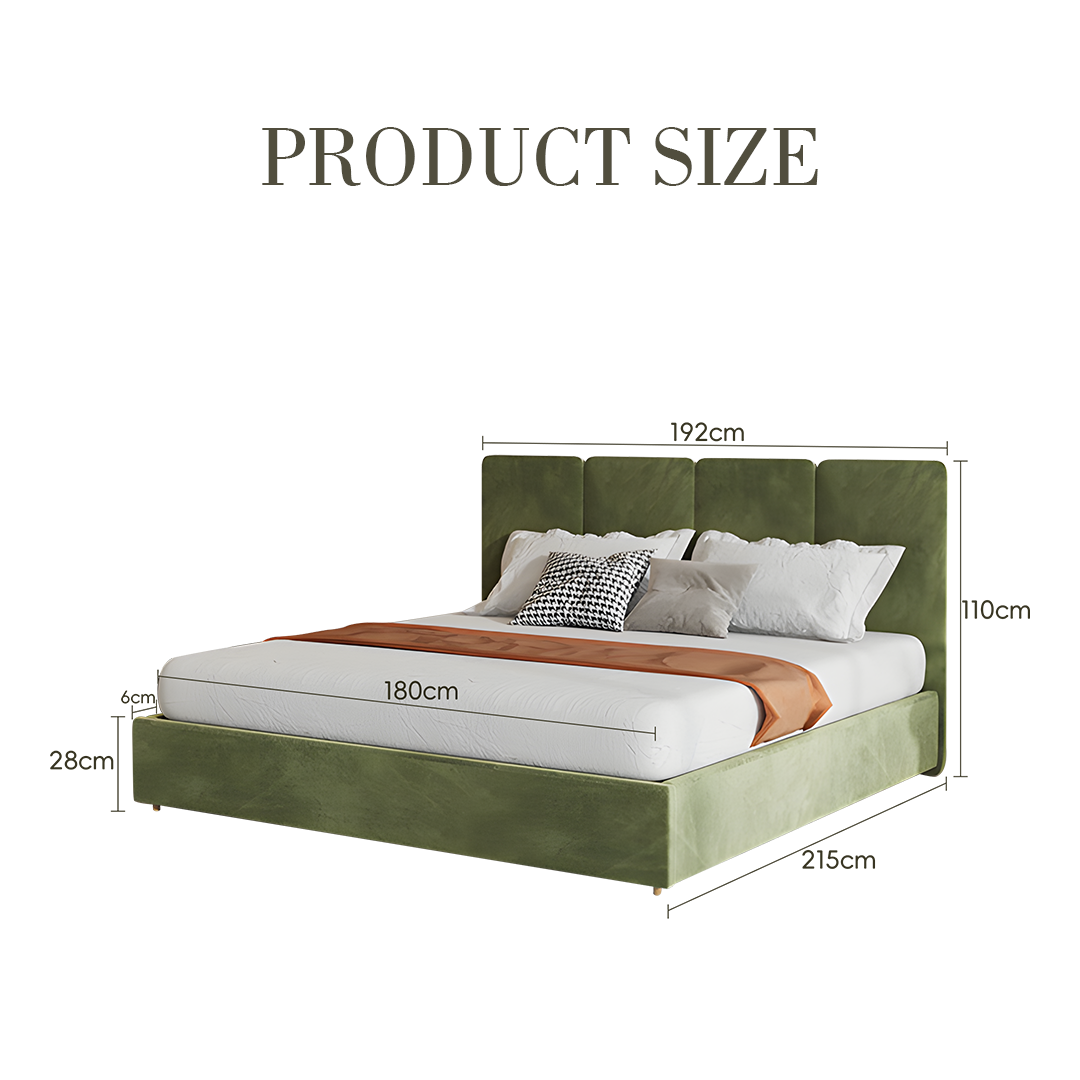 Laura King Size Bed, Velvet-Weilai Concept-Weilai Concept