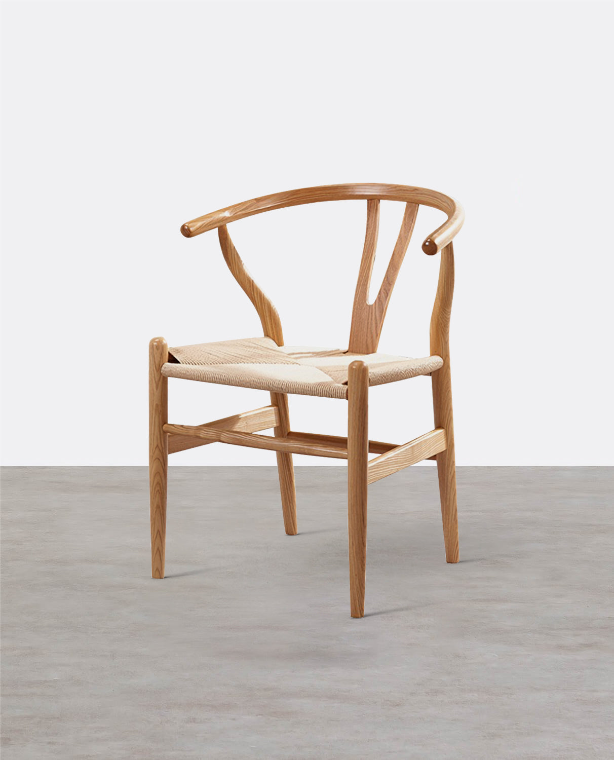 Gupta Dining Chair, Solid Wood & Rattan, Oak