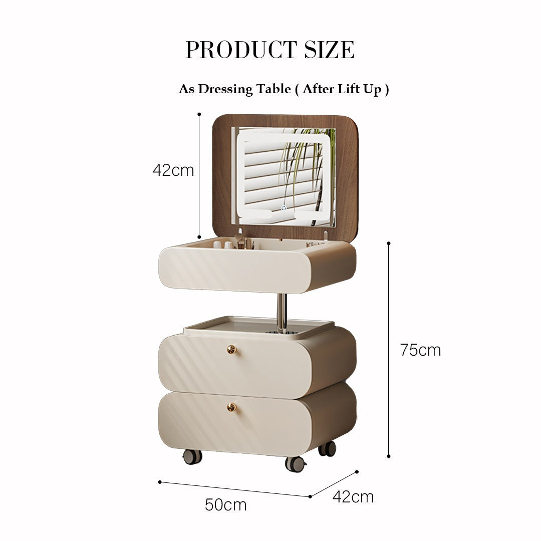 Collins Lift-Up Rotable Dressing Table, Bedside Table-Weilai Concept-Weilai Concept