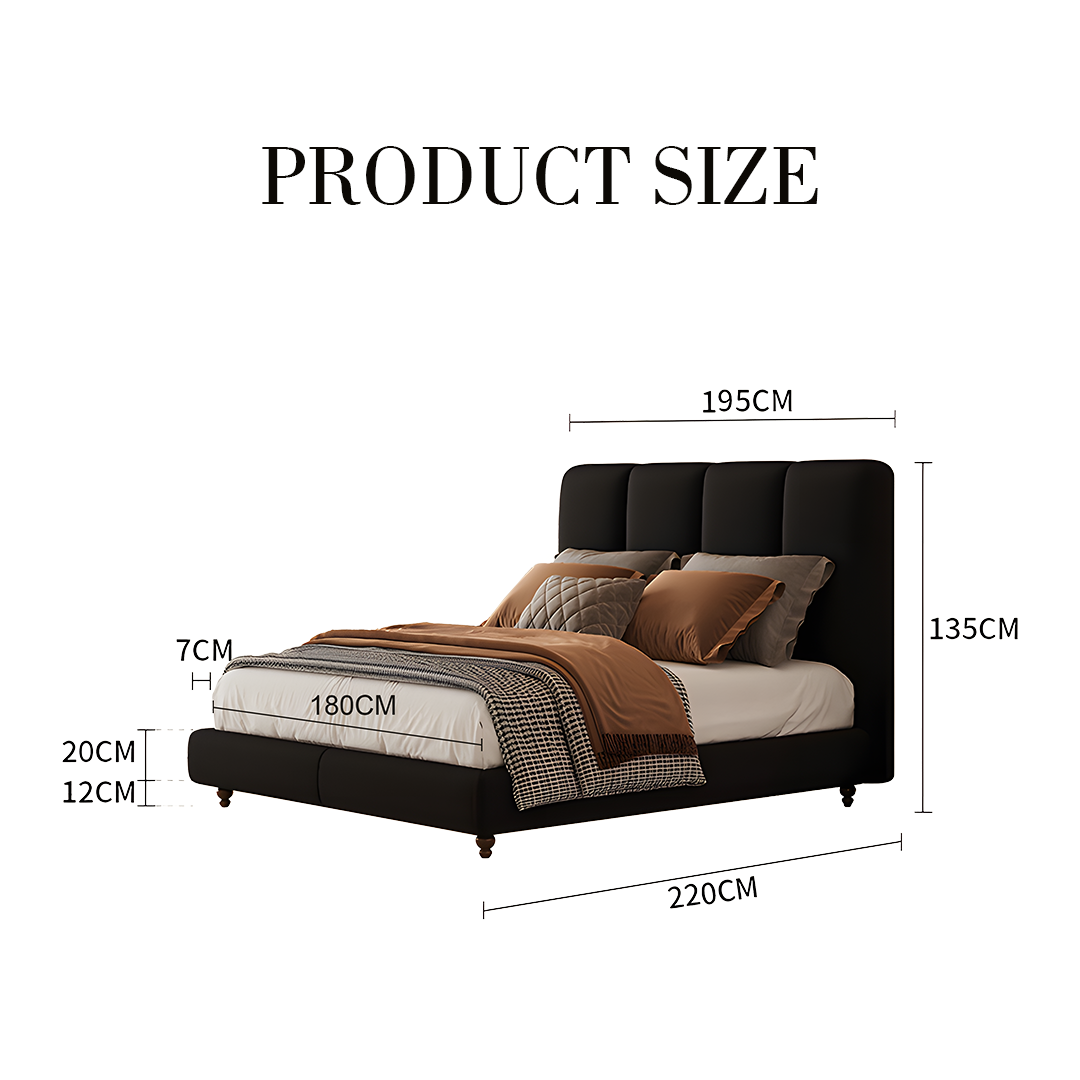 Lysander Double Bed, King Size Bed, Black-Weilai Concept-Weilai Concept