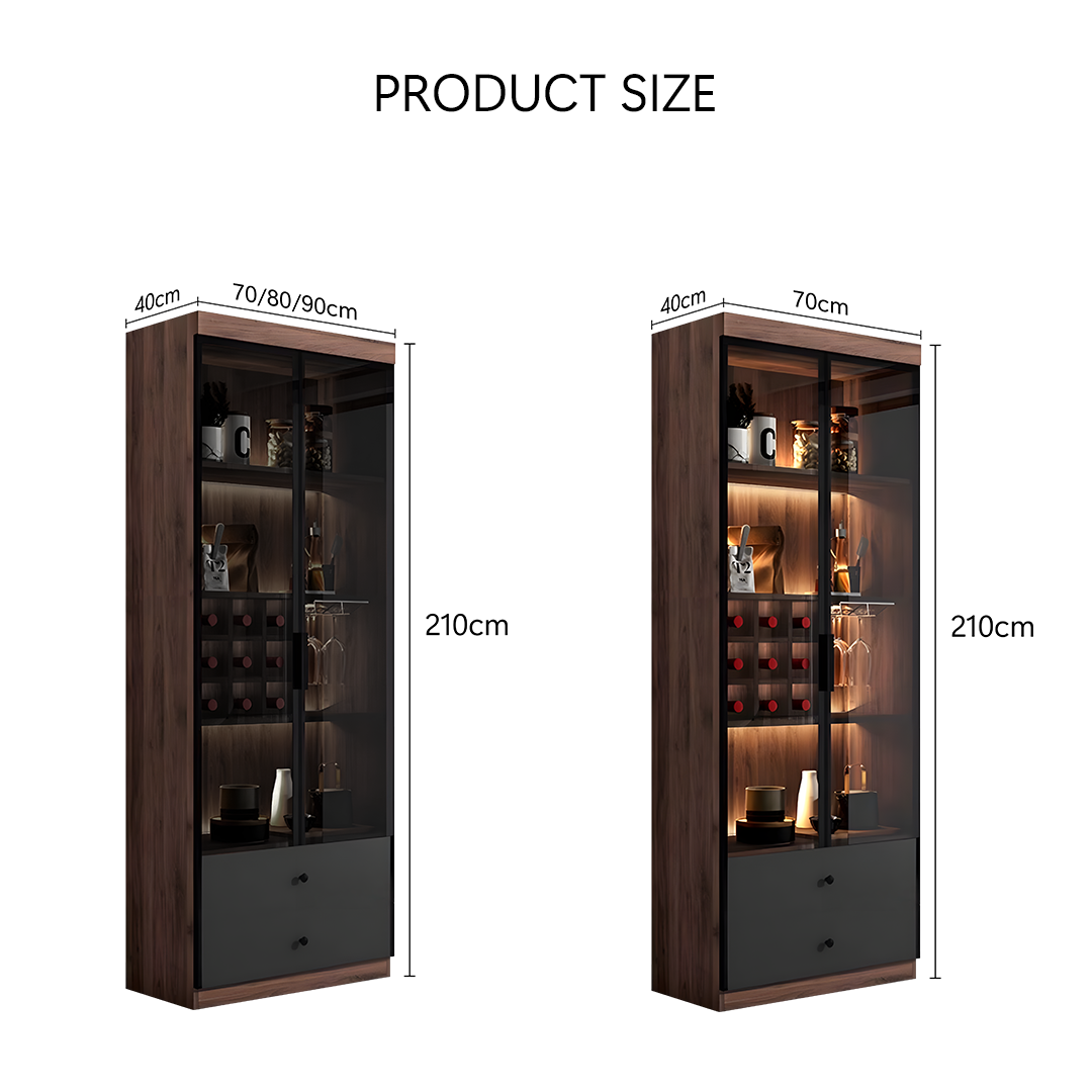 Silen Cocktail Drinks Cabinet, Drink Cabinet, Wine Cabinet, Wood & Glass-Weilai Concept-Weilai Concept