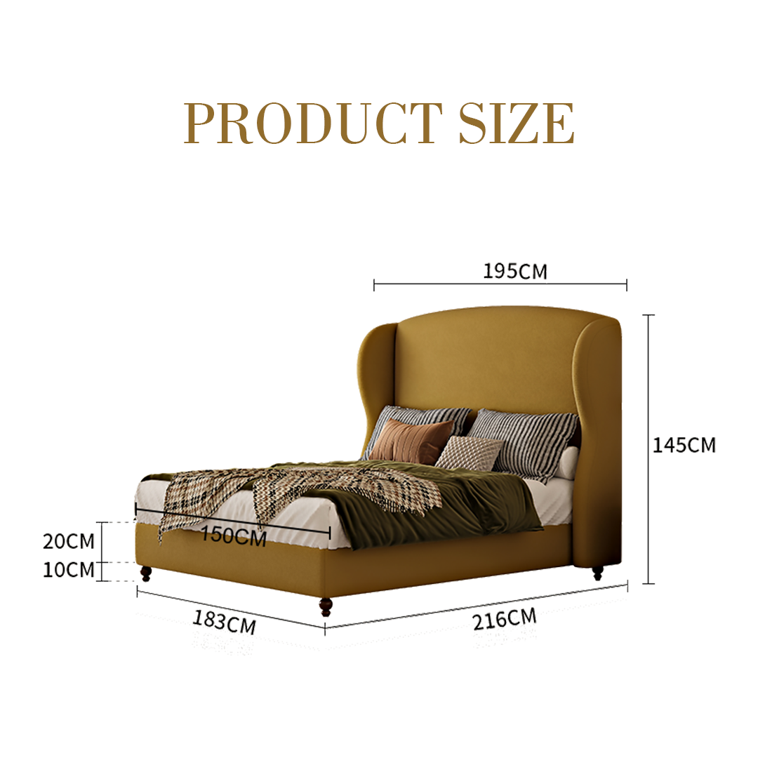 Amara Wingback Double Bed, King Size-Weilai Concept-Weilai Concept