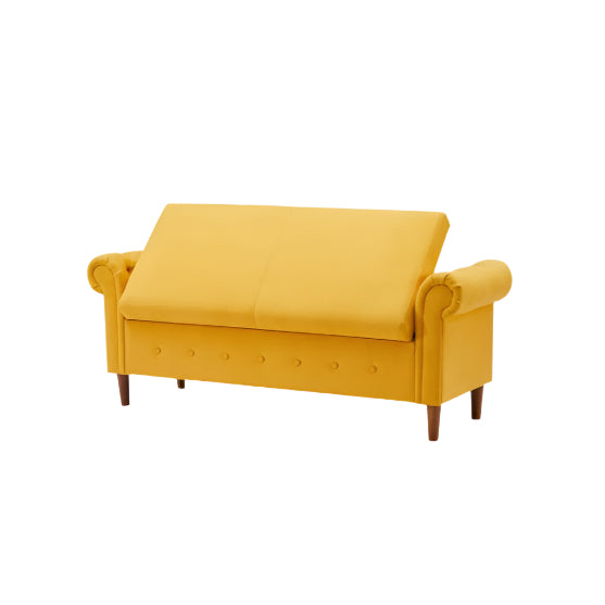 Yellow Multifunctional Storage Rectangular Sofa Stool