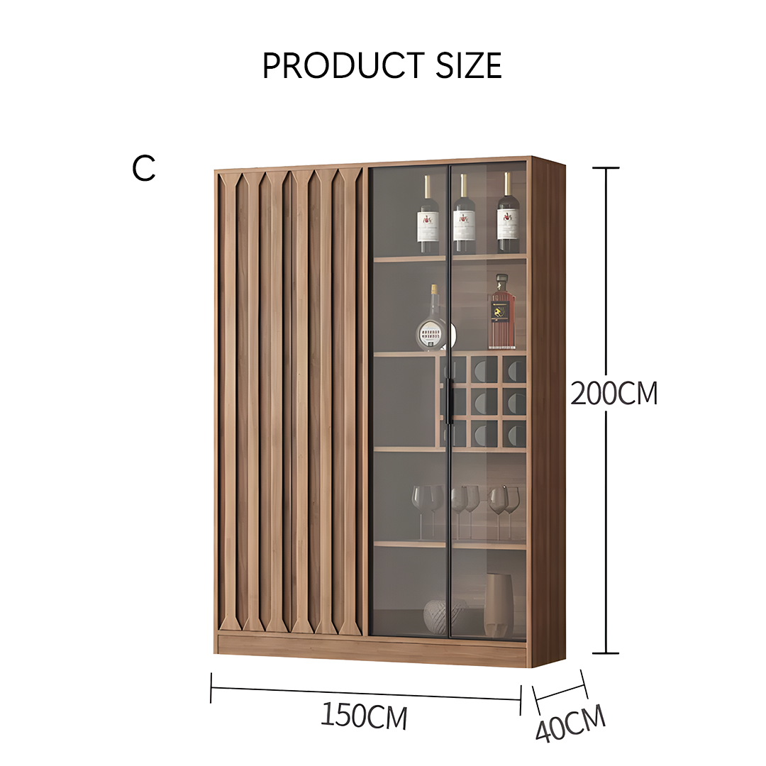 Dory Wine Cabinet, Solid Wood, More Sizes-Weilai Concept-Weilai Concept