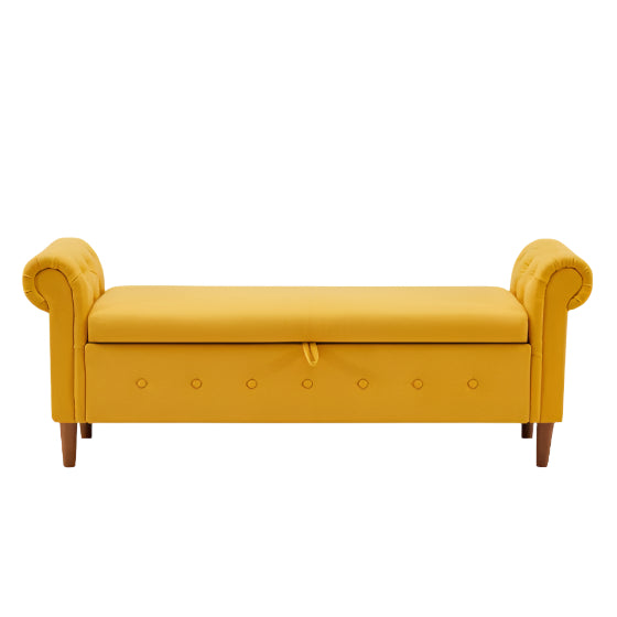Yellow Multifunctional Storage Rectangular Sofa Stool