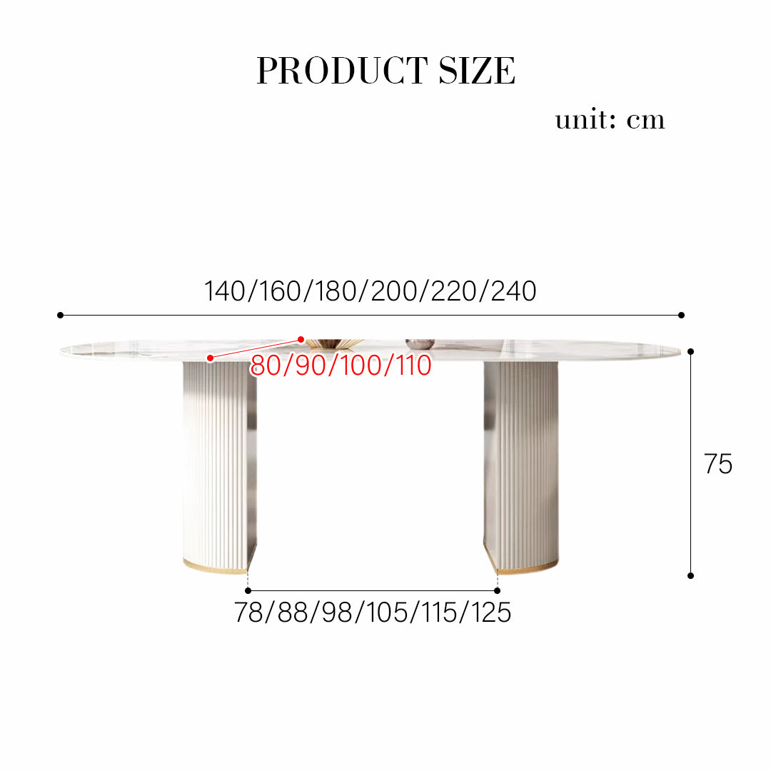 Costanza Dining Table, Sintered Stone, White