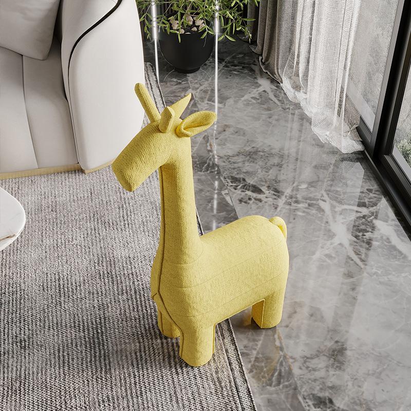 Giraffe Design Chair, Yellow Fabric, Kid Chair-Weilai Concept-Weilai Concept