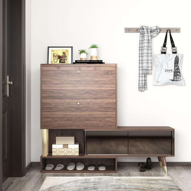 WR532 Shoe Storage, Wood & Black-Weilai Concept-Weilai Concept