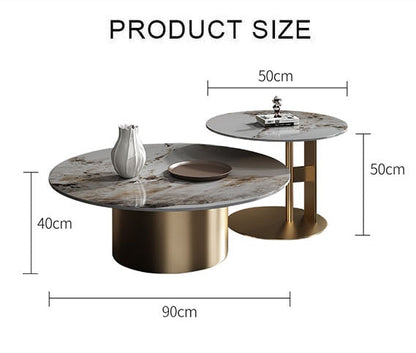 Coar Nesting Coffee Table Set, Gold & Grey-Weilai Concept-Weilai Concept