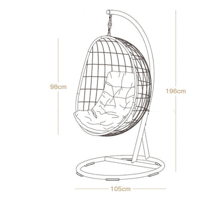 Sutton Garden Rattan Hanging Egg Chair with Stand, Indoor/ Outdoor Furniture-Weilai Concept-Weilai Concept