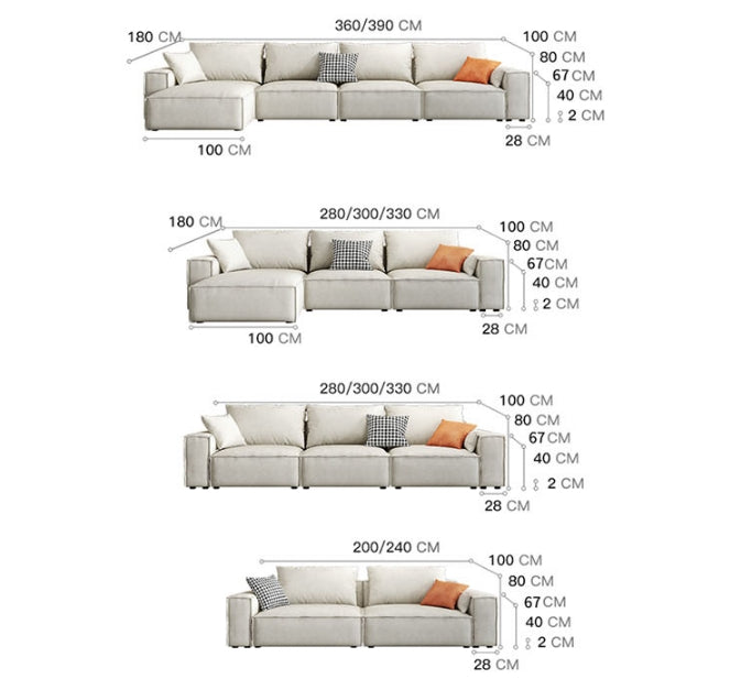R67 Anselm Four Seater, Five Seater Sofa, Corner Sofa, Leathaire-Weilai Concept-Weilai Concept