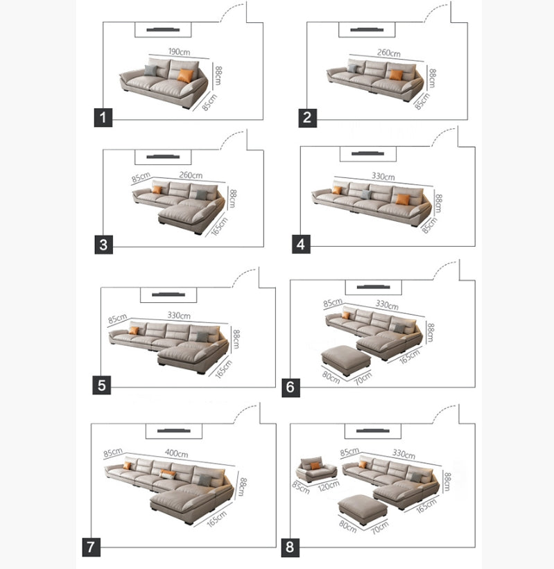A900 Quinn Five Seater Sofa, Leathaire-Sofas-Weilai Concept-Weilai Concept