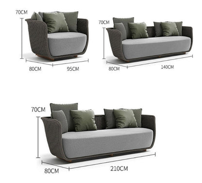 Eusden Rattan Outdoor Sofa Set, Outdoor Furniture-Weilai Concept-Weilai Concept