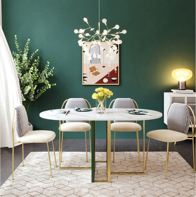COSCO Modern Folding Dining Table, Green & Grey-Weilai-Weilai Concept