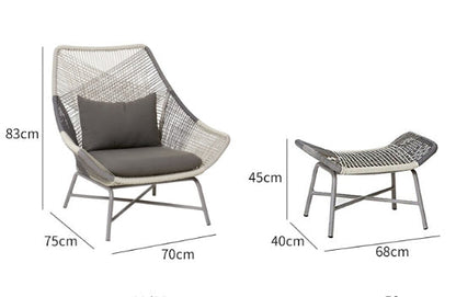 Carmean Rattan Chair and Footstool, Outdoor-Weilai Concept-Weilai Concept