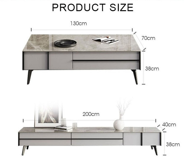 Ohyama Living Room Table Set, Coffee Table, TV Stand-Weilai Concept-Weilai Concept