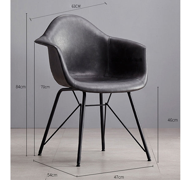 Bobby Dining Chair, Distressed Leather-Weilai Concept-Weilai Concept