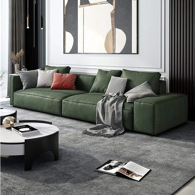 Aula Two Seater, Three Seater, Four Seater Sofa, Modular Sofa, Leathaire-Sofas-Weilai Concept-Green-Two Seater 210CM ( Comes in 1 Pc )-Weilai Concept