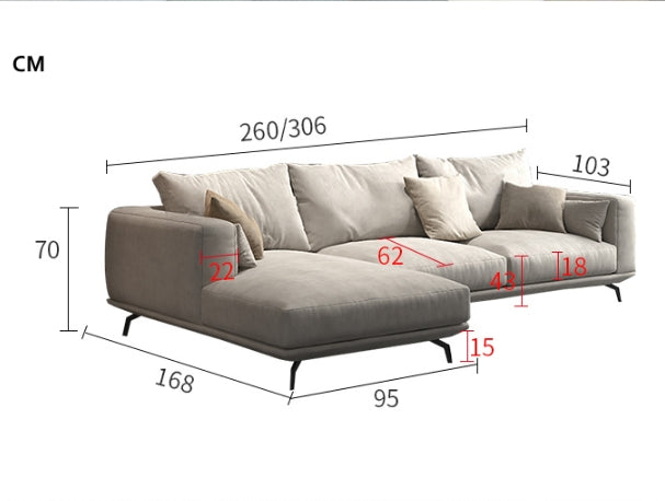 NR23 Three Seater Corner Sofa, Leathaire-Weilai Concept-Weilai Concept