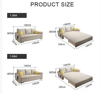 Braylene Two Seater Sofa Bed, Linen-Sofas-Weilai Concept-Weilai Concept