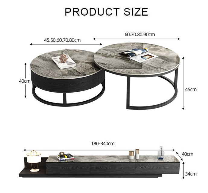 Gibs Nesting Coffee Table 70cm+90cm With Damage For Display-Weilai Concept-Weilai Concept