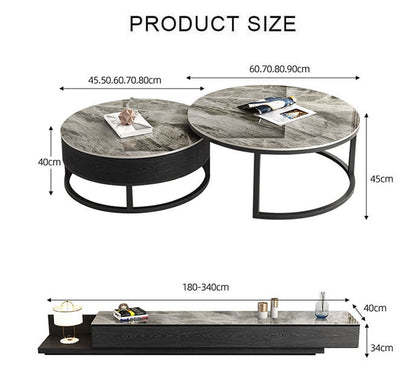 Gibs Nesting Coffee Table 70cm+90cm With Damage For Display-Weilai Concept-Weilai Concept