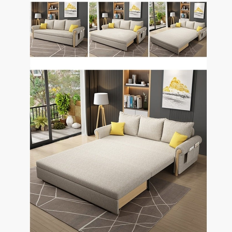 Braylene Two Seater Sofa Bed, Linen-Sofas-Weilai Concept-Weilai Concept