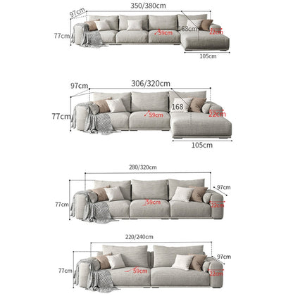 Frances Two Seater, Three Seater Sofa, Cotton Linen-Weilai Concept-Weilai Concept
