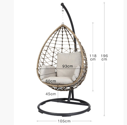Kye Rattan Garden Hanging Egg Chair with Stand, Indoor/ Outdoor Furniture-Weilai-Weilai Concept