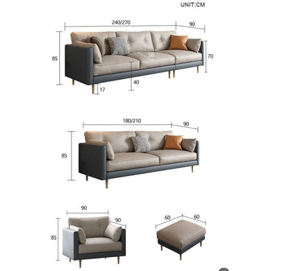Noel L311 Three Seater Sofa, Armchair Leathaire-Weilai Concept-Weilai Concept