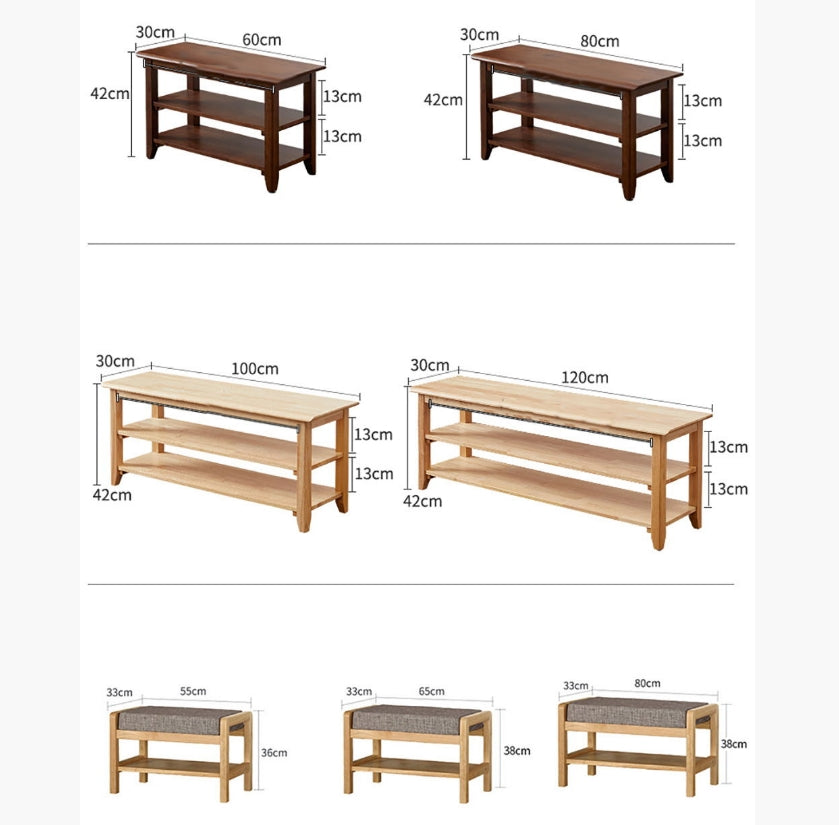 S1412 Shoe Storage Bench, Oak-Weilai Concept-Weilai Concept
