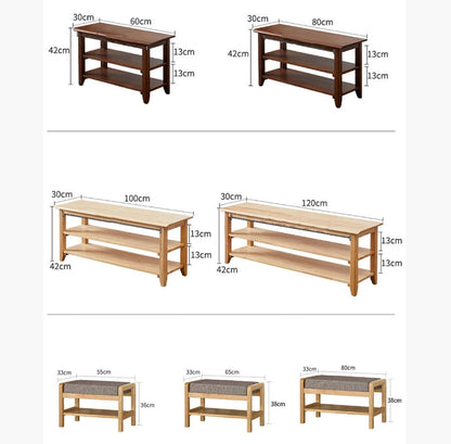 S1412 Shoe Storage Bench, Oak-Weilai Concept-Weilai Concept
