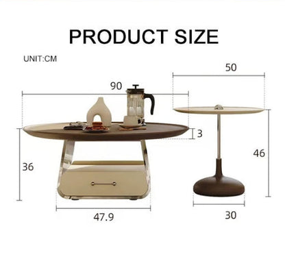Meral Stylish Coffee Table Set, Stainless Steel-Weilai Concept-Weilai Concept