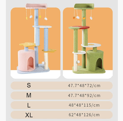 Kyali Cat Tree, Cat Climber, Coral Fleece-Weilai concept-Weilai Concept