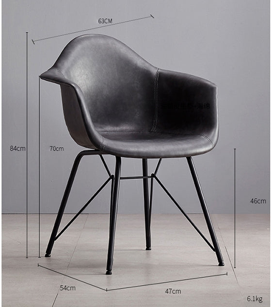 Bobby Dining Chair, Distressed Leather-Weilai Concept-Weilai Concept