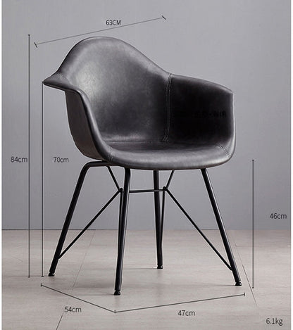 Bobby Dining Chair, Distressed Leather-Weilai Concept-Weilai Concept
