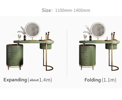Tandy Dressing Table With LED Mirror, Green With Small Dent On One Side For Display-Weilai Concept-Weilai Concept