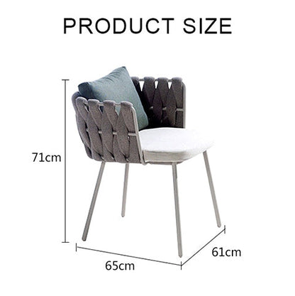 Vallee Rattan Dining Chair, Outdoor, Black Metal, For Clearance x 4-Weilai Concept-Weilai Concept