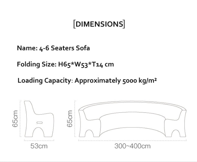 Accordion Sofa Five Seater, Six Seater Sofa-Sofas-Weilai Concept-Weilai Concept