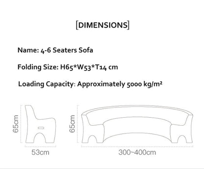 Accordion Sofa Five Seater, Six Seater Sofa-Sofas-Weilai Concept-Weilai Concept