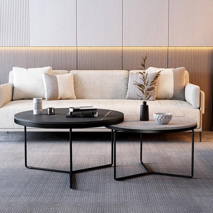 Iver Stone Round Nesting Coffee Table Set For Display-Weilai Concept-Weilai Concept