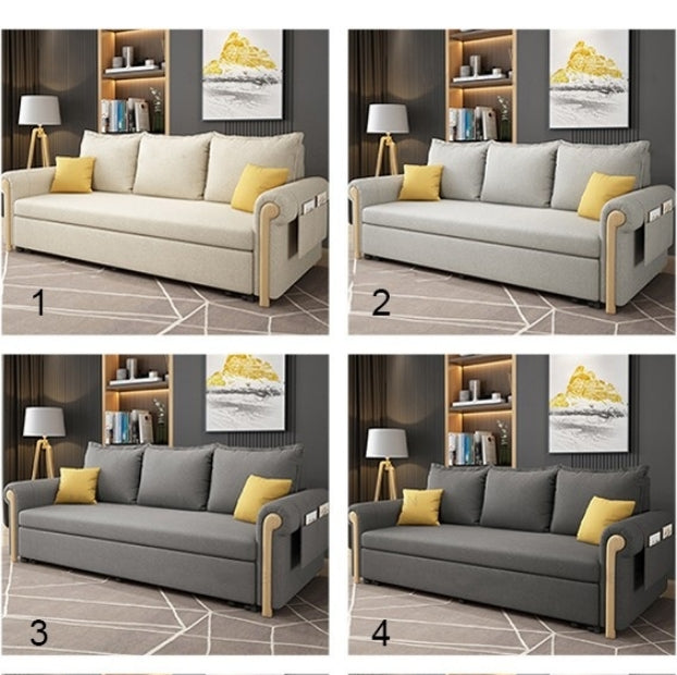 Braylene Two Seater Sofa Bed, Linen-Sofas-Weilai Concept-Weilai Concept