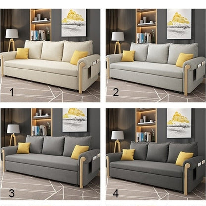 Braylene Two Seater Sofa Bed, Linen-Sofas-Weilai Concept-Weilai Concept