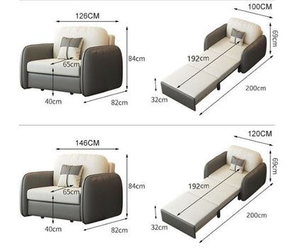 Caio Single Sofa Bed, Leathaire-Weilai Concept-Weilai Concept
